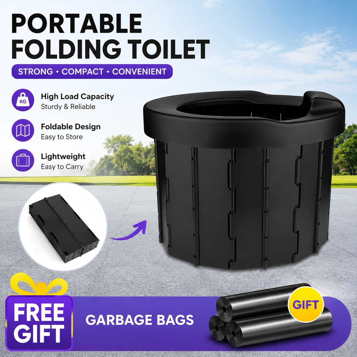 Outdoor In Camping - Outdoor Folding Toilet Portable Car Toilet