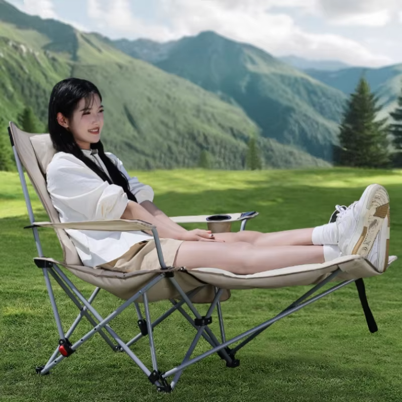 Outdoor Camping Recliner - Folding Recliner Portable Camping Chair with