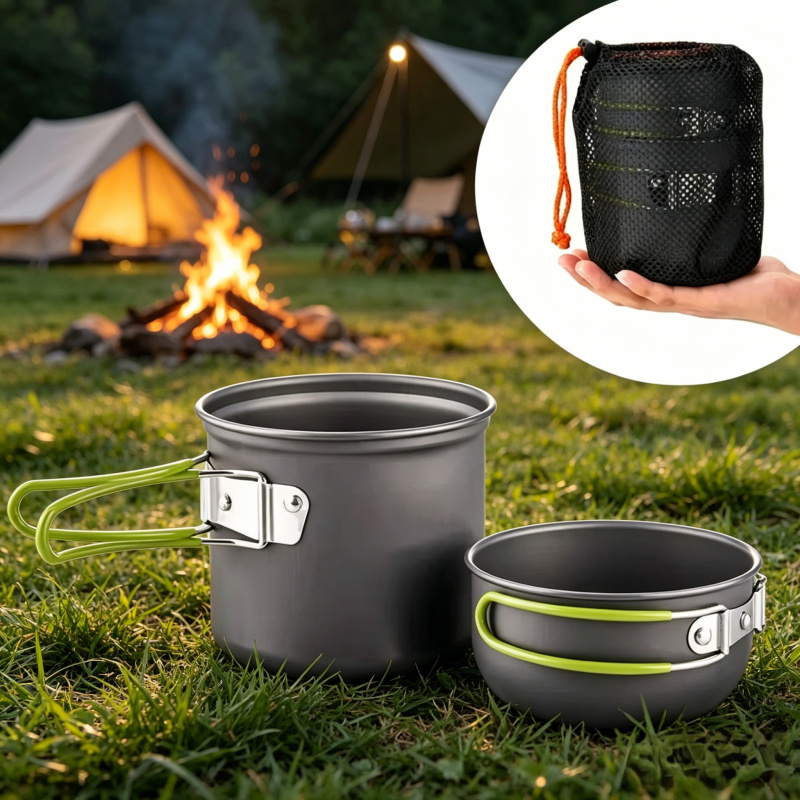 Outdoor Camping Cooking Equipment - Ultralight Camping Pot Set Outdoor Cookware
