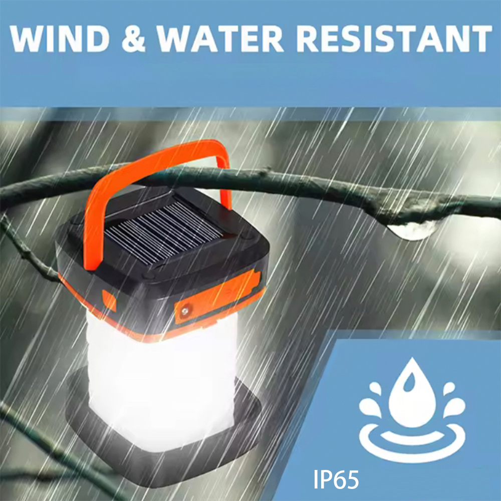 Camping Solar Lantern - Black Rechargeable Solar Camping Lantern -