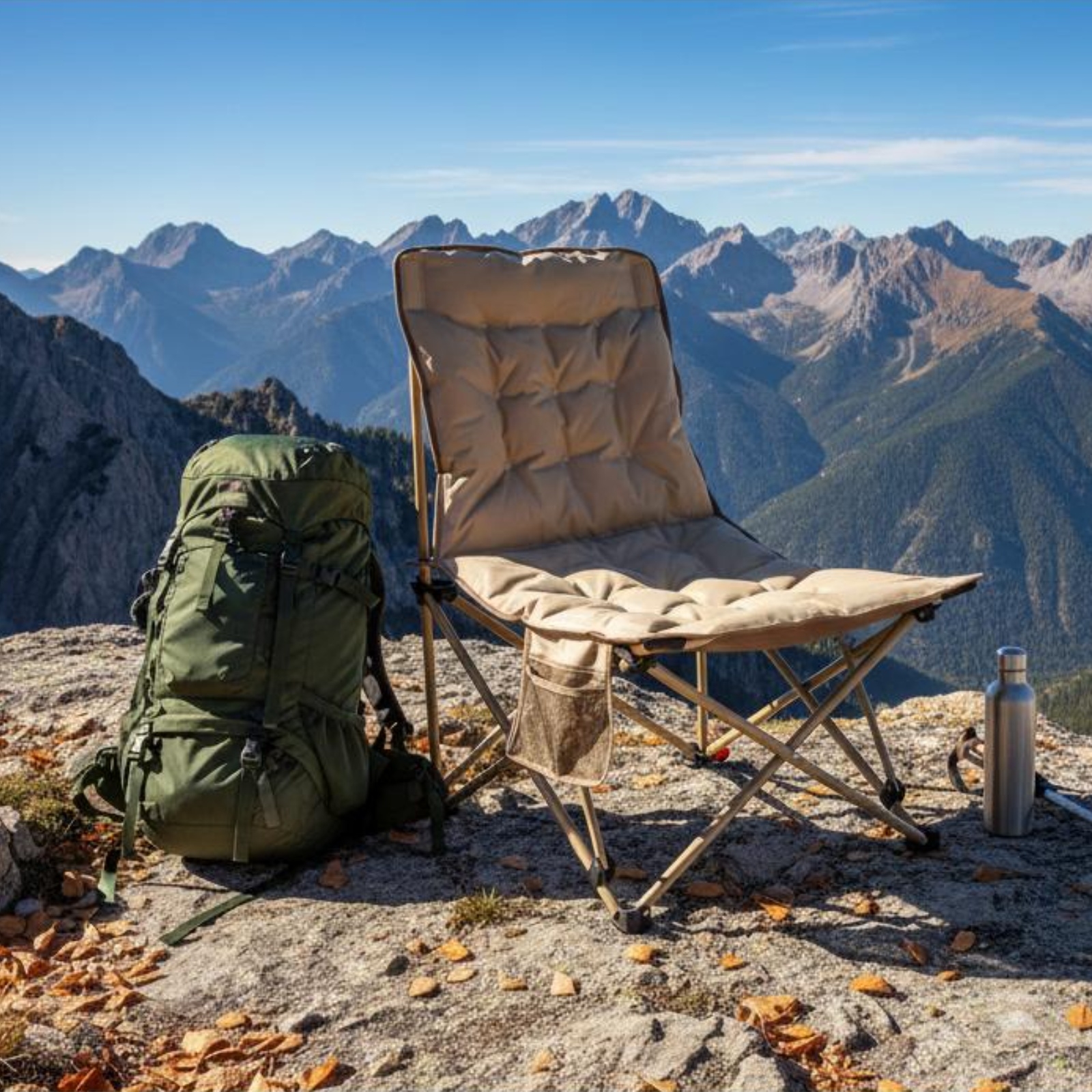 Outdoor Camping Recliner - Padded Recliner Chair Thickened Camping Recliner
