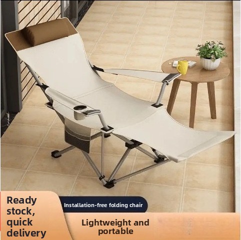 Outdoor Camping Recliner - Portable Adjustable Folding Reclining Chair for