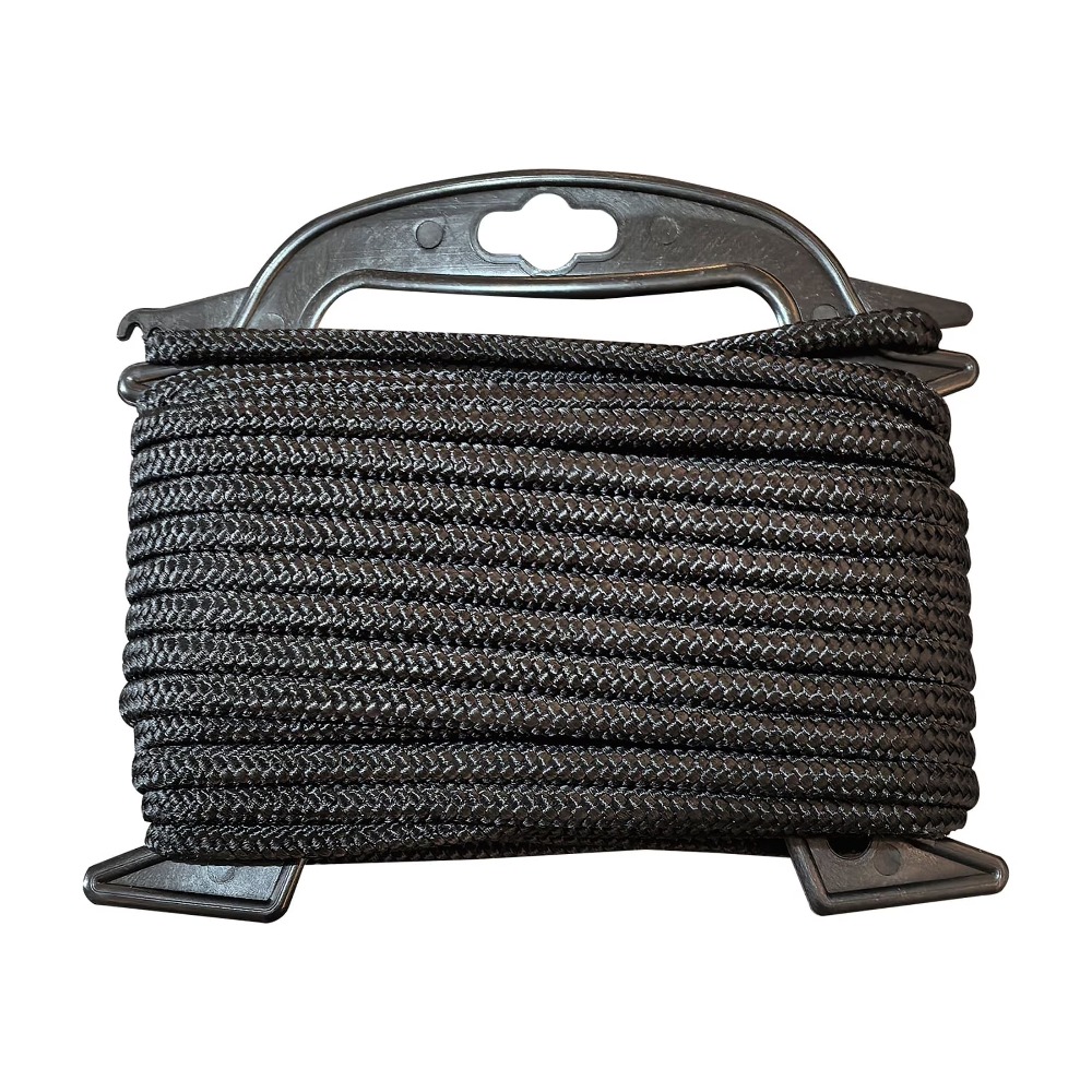 Outdoor Camping - Black Polypropylene Diamond Braid Rope 1/4