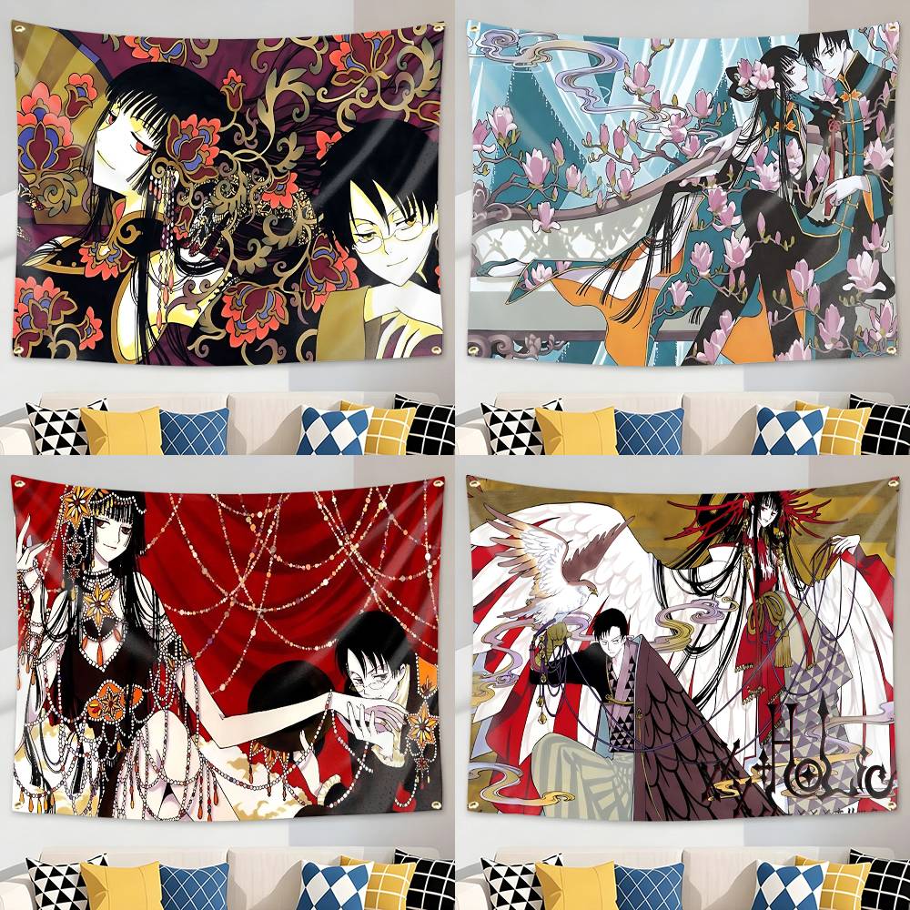 Japanese Outdoor Camping - Japanese Horror Manga xxxHOLiC Flag Tapestry