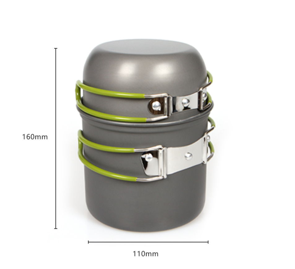 Ultralight Camping Pot Set: Ca - مراجعة Outdoor Camping Cooking Equipment وسعره