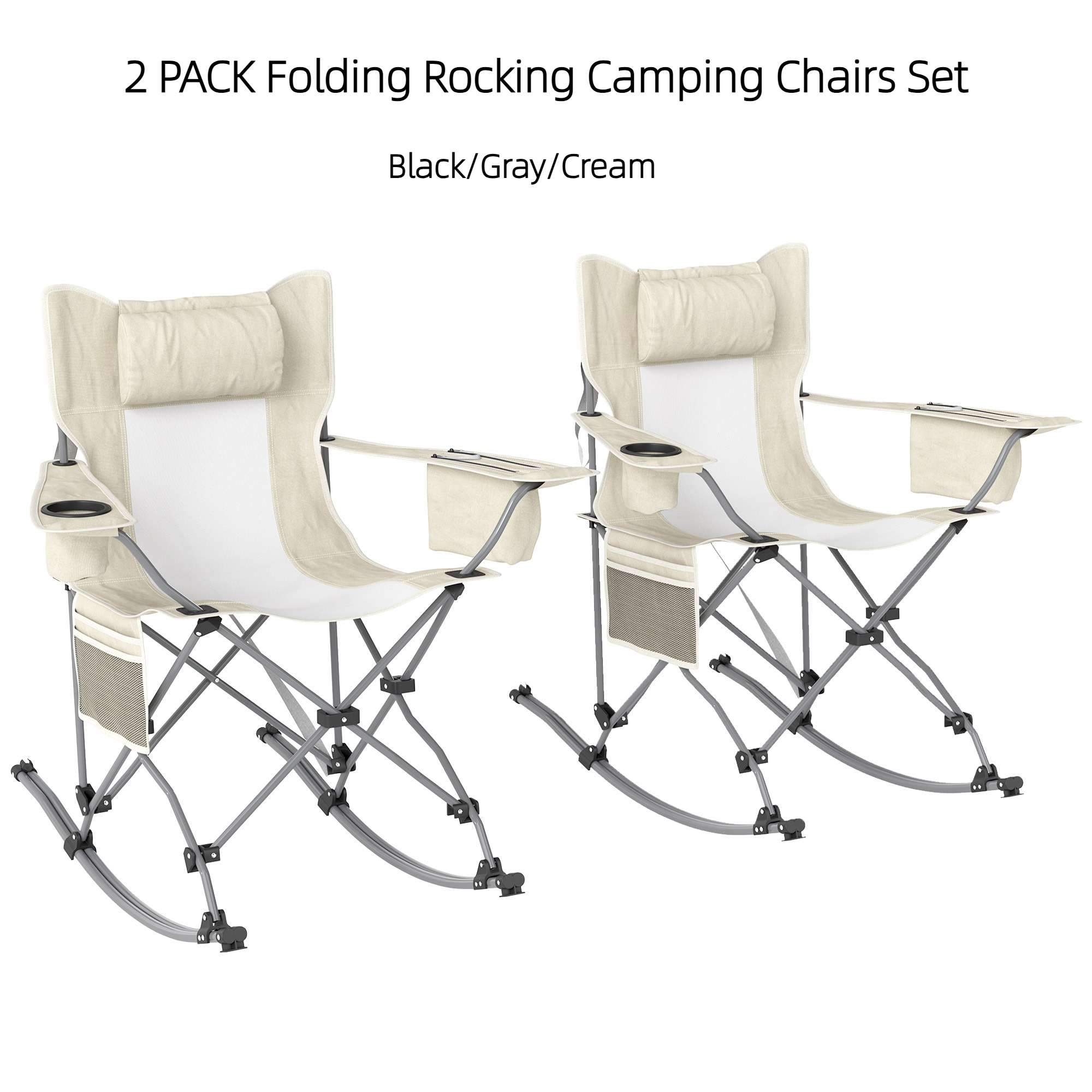 2 Pack Folding Rocking Camping - مراجعة Outdoor Camping Recliner وسعره