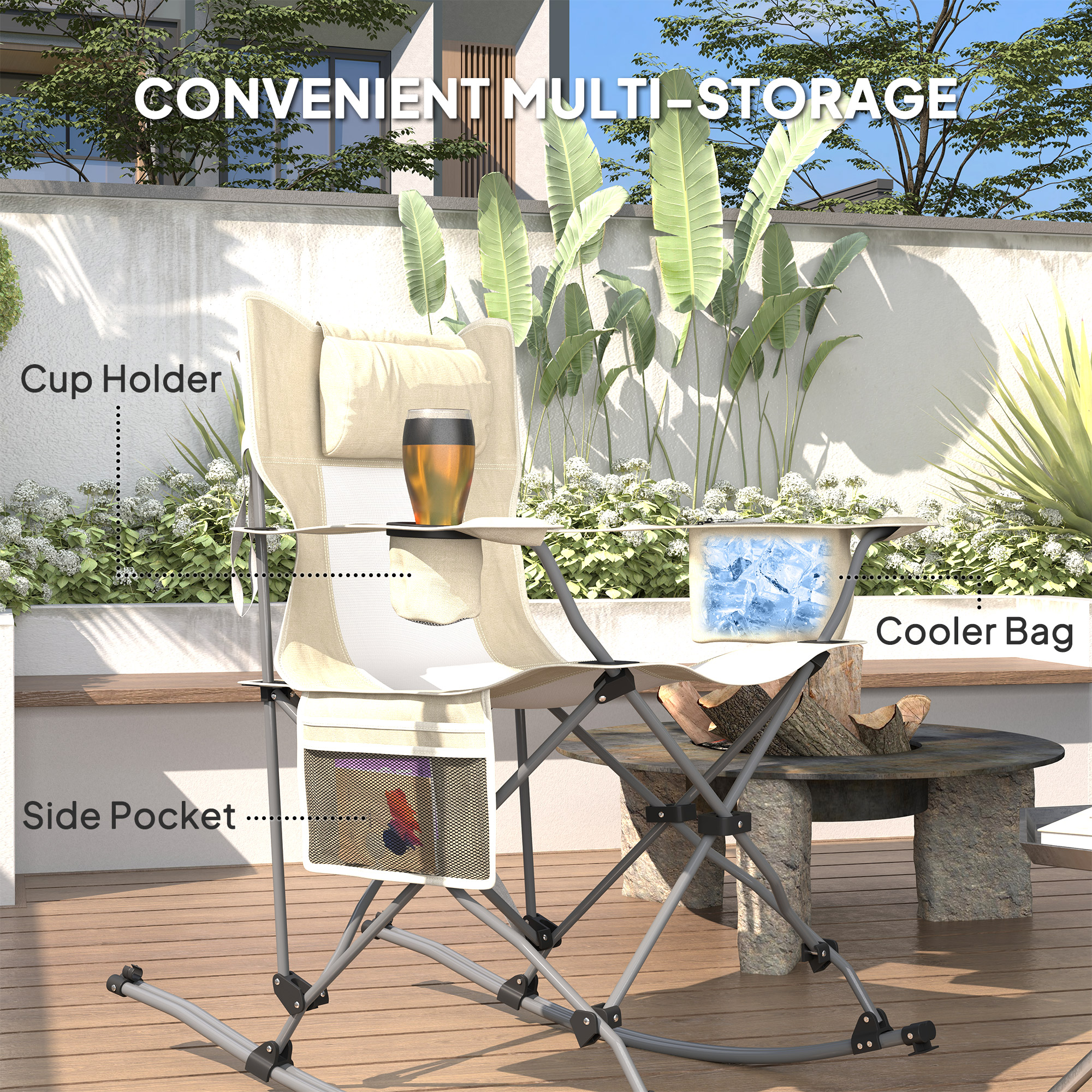 2 Pack Folding Rocking Camping - مراجعة Outdoor Camping Recliner وسعره
