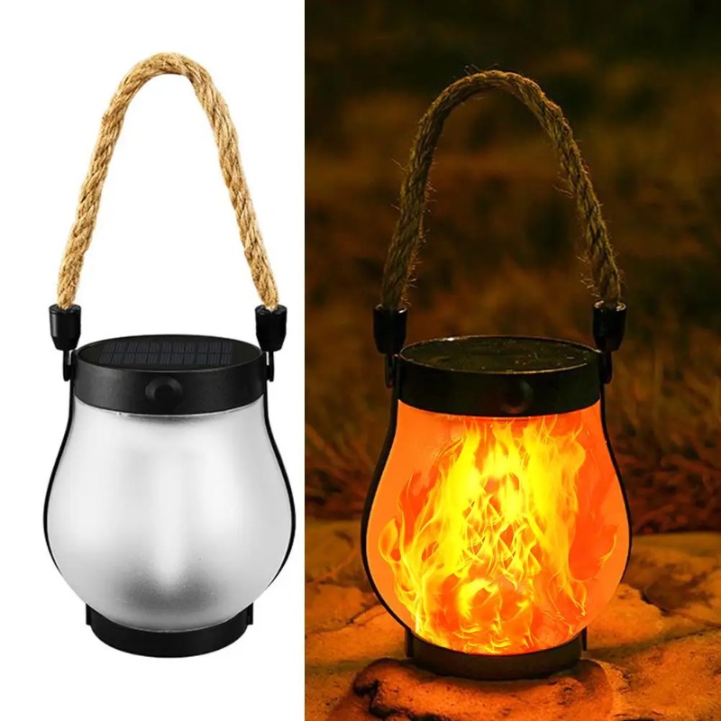 Solar Flame Lamp USB Rechargea - مراجعة Camping Solar Lantern وسعره