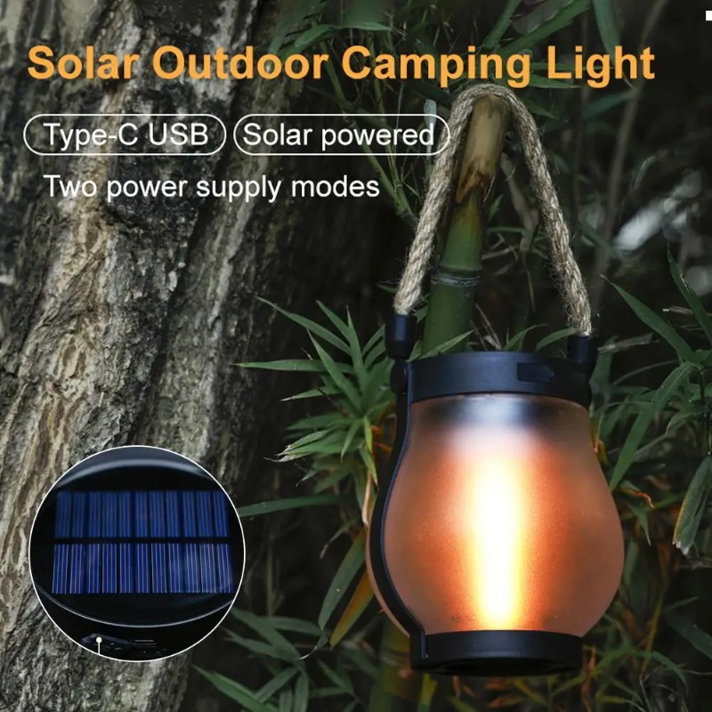 Solar Flame Lamp USB Rechargea - مراجعة Camping Solar Lantern وسعره