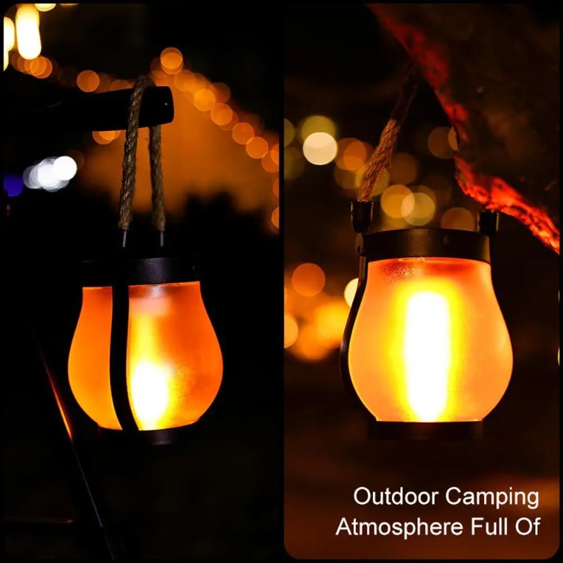 Solar Flame Lamp USB Rechargea - مراجعة Camping Solar Lantern وسعره