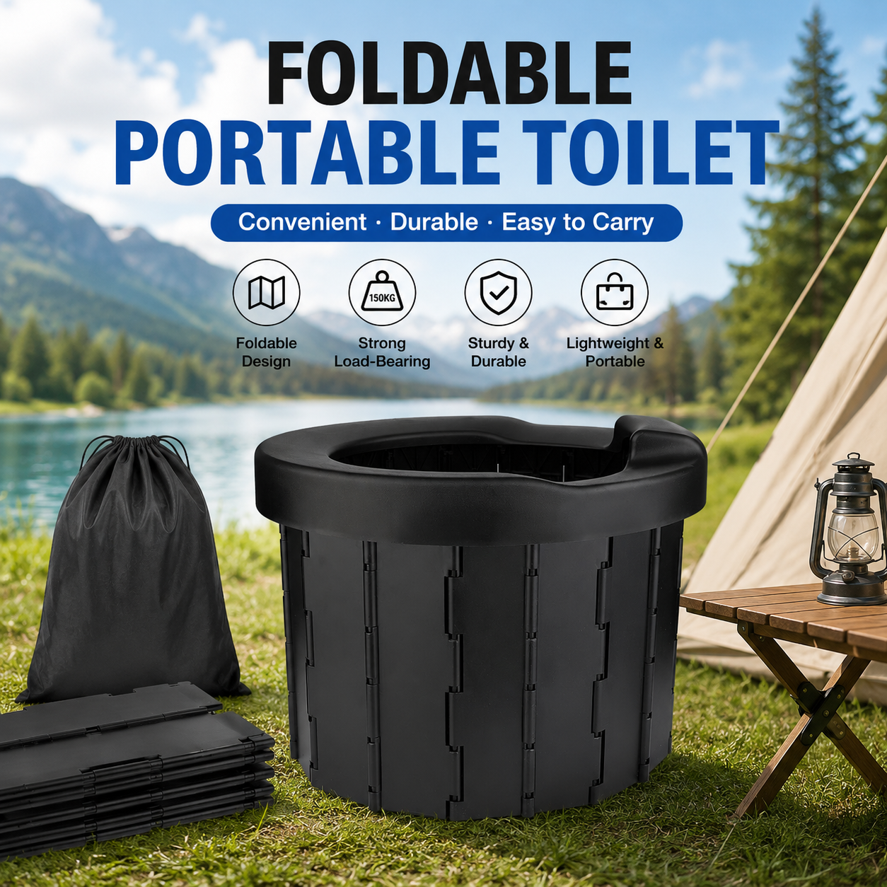 Outdoor Folding Toilet Portabl - مراجعة Outdoor In Camping وسعره