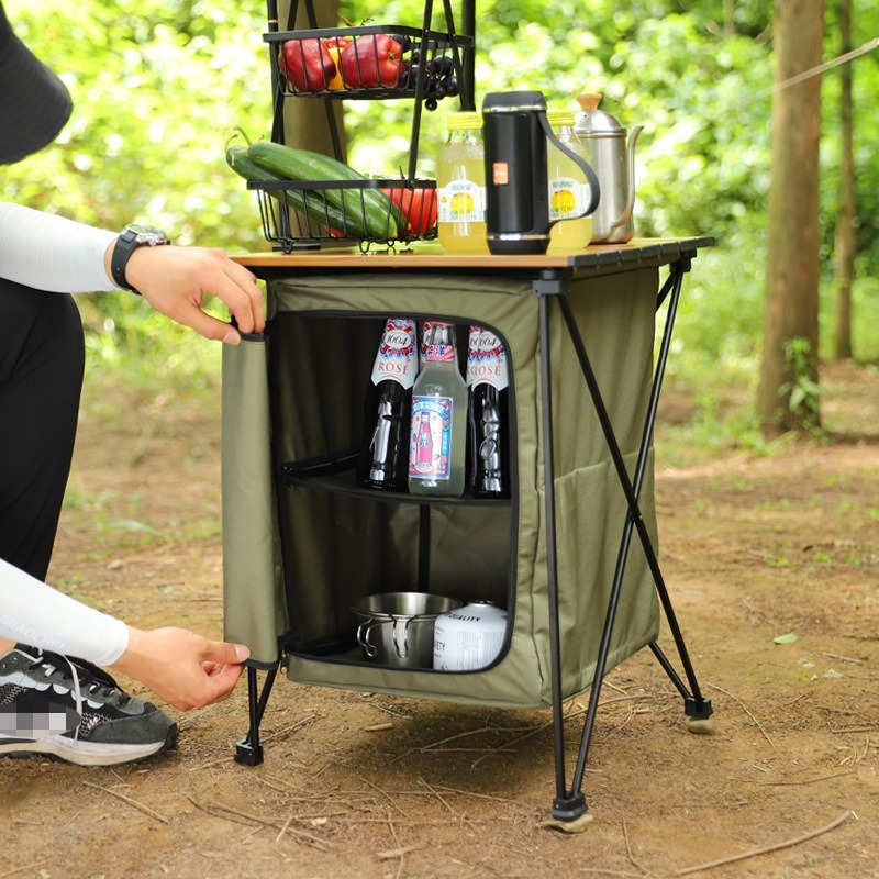 Outdoor camping folding storag - مراجعة Outdoor Camping Table With Storage وسعره