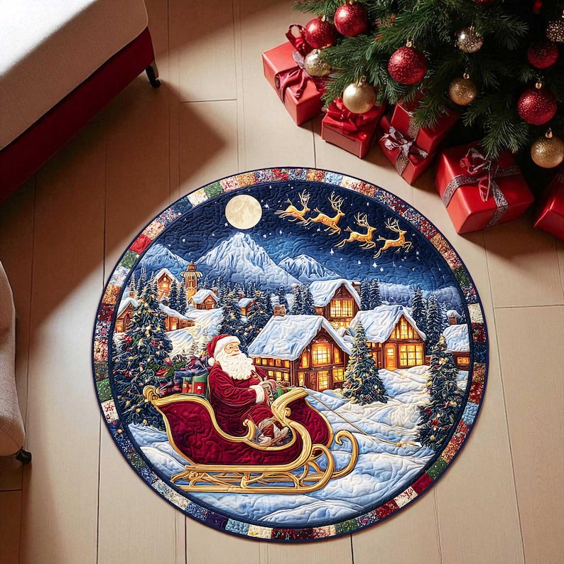 Santa Sleigh Christmas Round D - مراجعة Outdoor Camping Decor Ideas وسعره