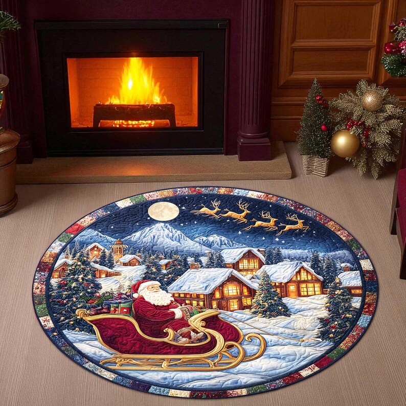 Santa Sleigh Christmas Round D - مراجعة Outdoor Camping Decor Ideas وسعره