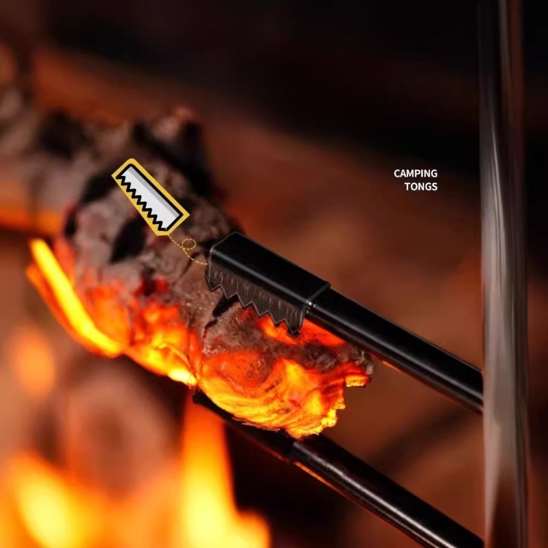 Camping BBQ Fire Tongs Extende - مراجعة Outdoor Camping Fire وسعره