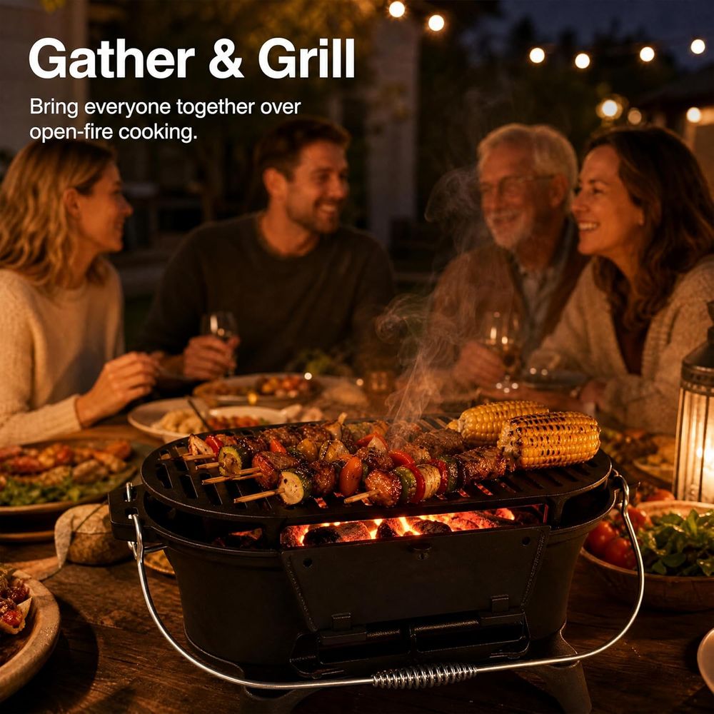 Portable Cast Iron Hibachi Gri - مراجعة Japanese Outdoor Camping وسعره