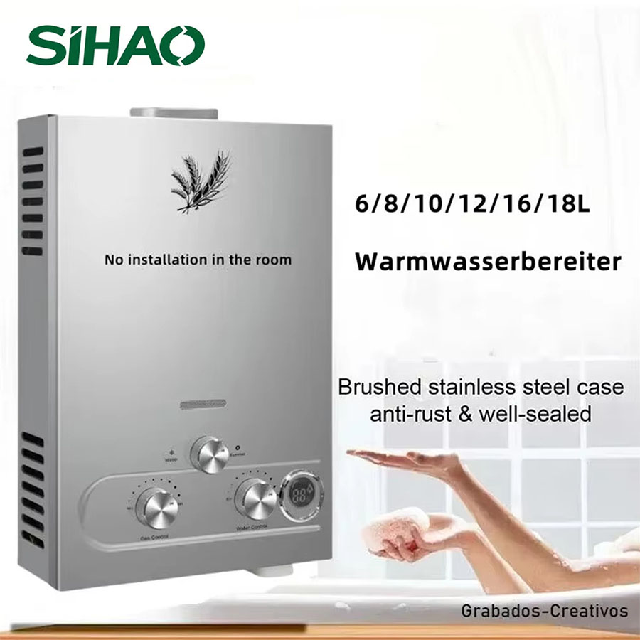 SIHAO 12L 16L 18L GPM LPG Gas  - مراجعة Outdoor Camping Hot Water Heater وسعره