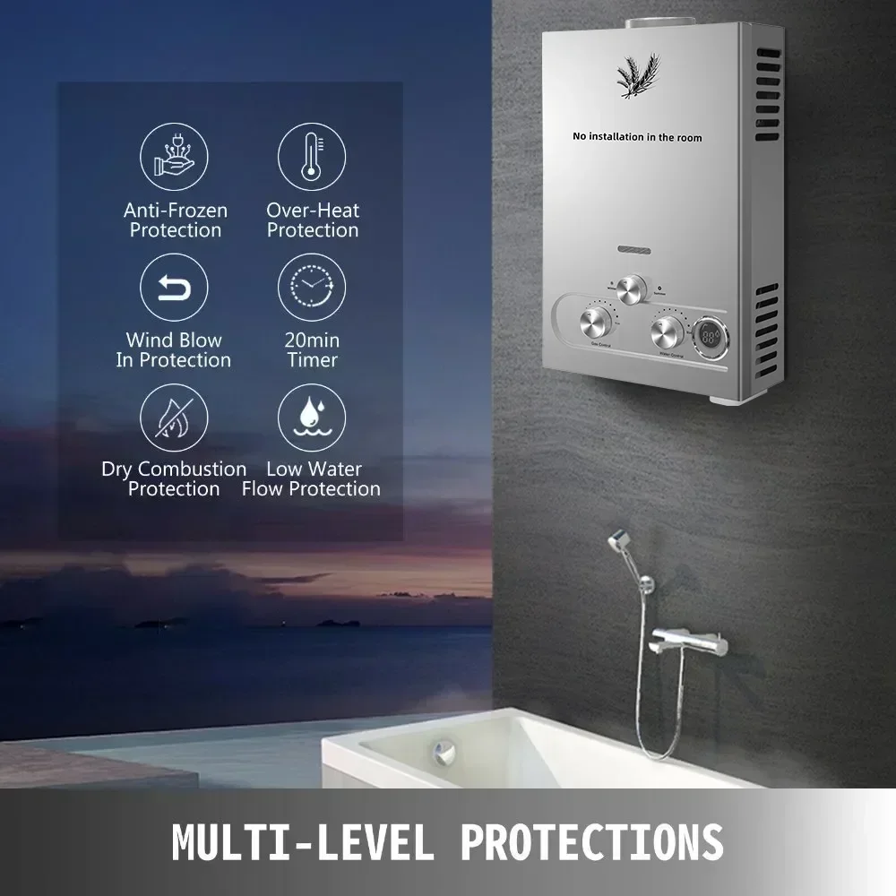 SIHAO 12L 16L 18L GPM LPG Gas  - مراجعة Outdoor Camping Hot Water Heater وسعره