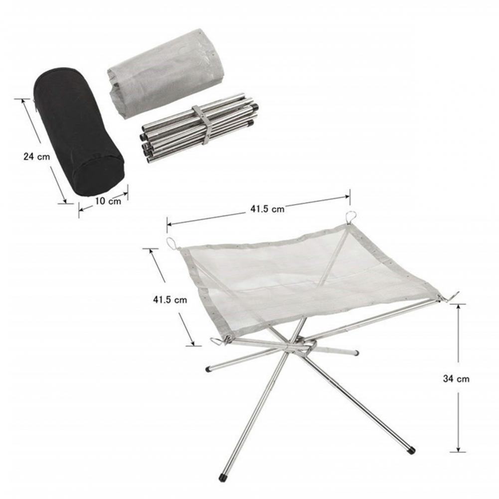 Folding Portable Steel Mesh Ca - مراجعة Outdoor Camping Fire وسعره