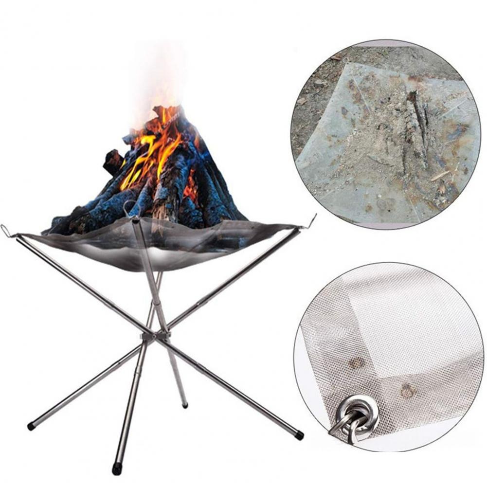 Folding Portable Steel Mesh Ca - مراجعة Outdoor Camping Fire وسعره