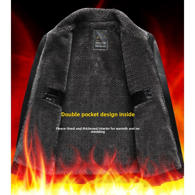 Men's Warm Leather Jacket Casu - مراجعة Outdoor Camping Jacket وسعره