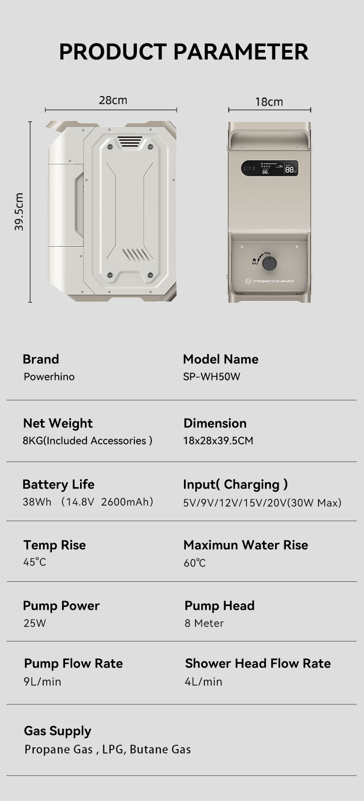 Powerhino Rechargeable 3L Wate - مراجعة Outdoor Camping Hot Water Heater وسعره