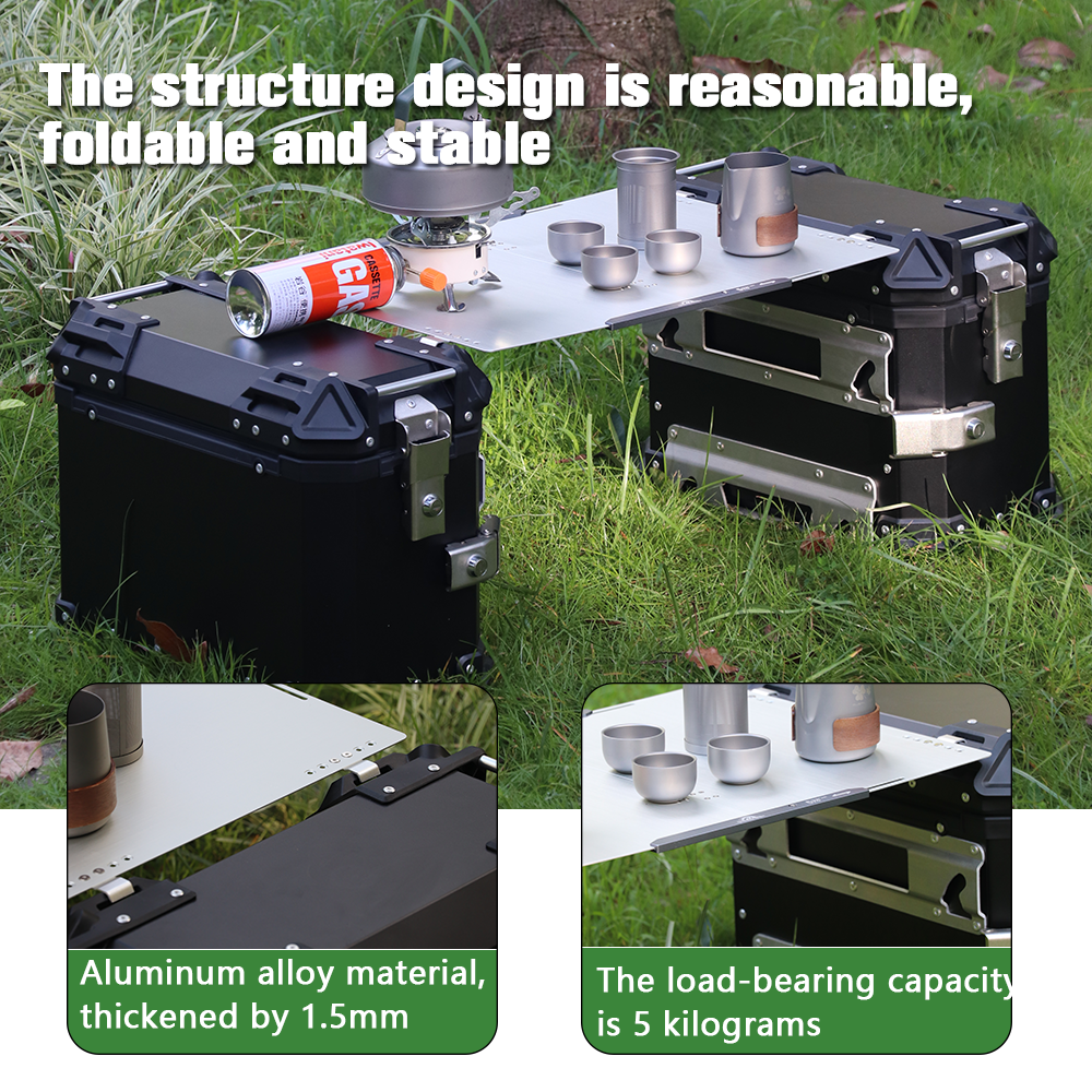 Motorcycle Aluminum Alloy Fold - مراجعة Outdoor Camping Table With Storage وسعره