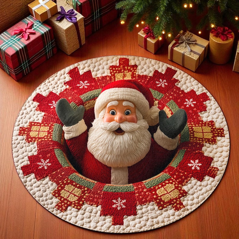 Christmas Santa Claus Round Do - مراجعة Outdoor Camping Decor Ideas وسعره