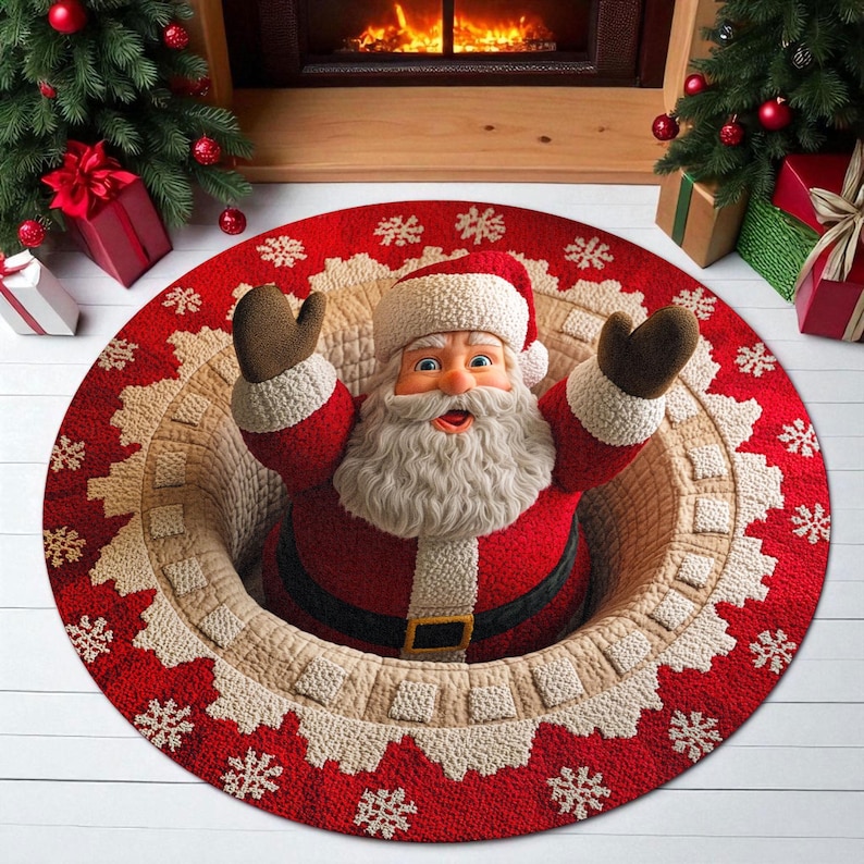 Christmas Santa Claus Round Do - مراجعة Outdoor Camping Decor Ideas وسعره