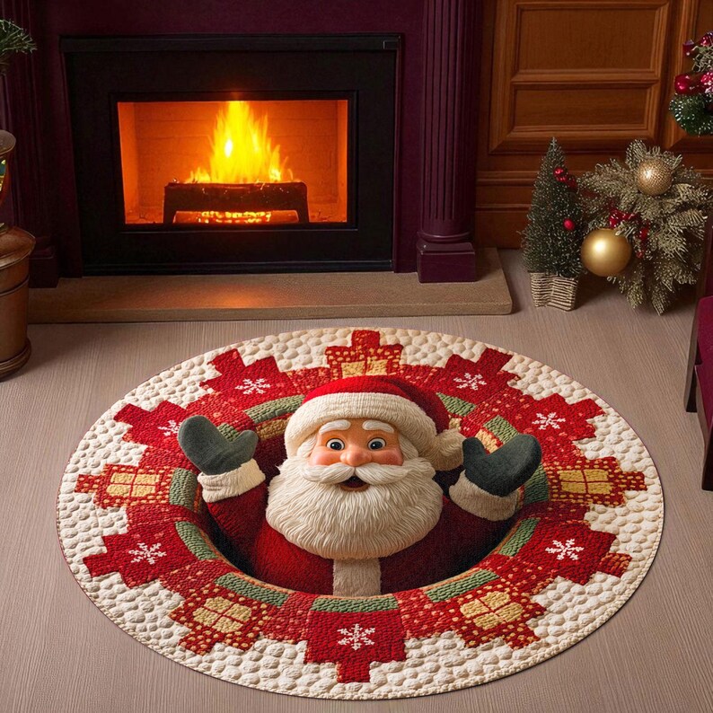 Christmas Santa Claus Round Do - مراجعة Outdoor Camping Decor Ideas وسعره