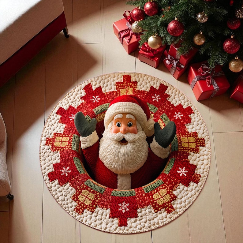 Christmas Santa Claus Round Do - مراجعة Outdoor Camping Decor Ideas وسعره