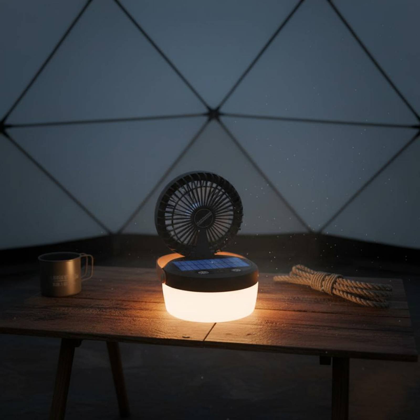 Solar Camping Fan Lantern Fold - مراجعة Camping Solar Lantern وسعره