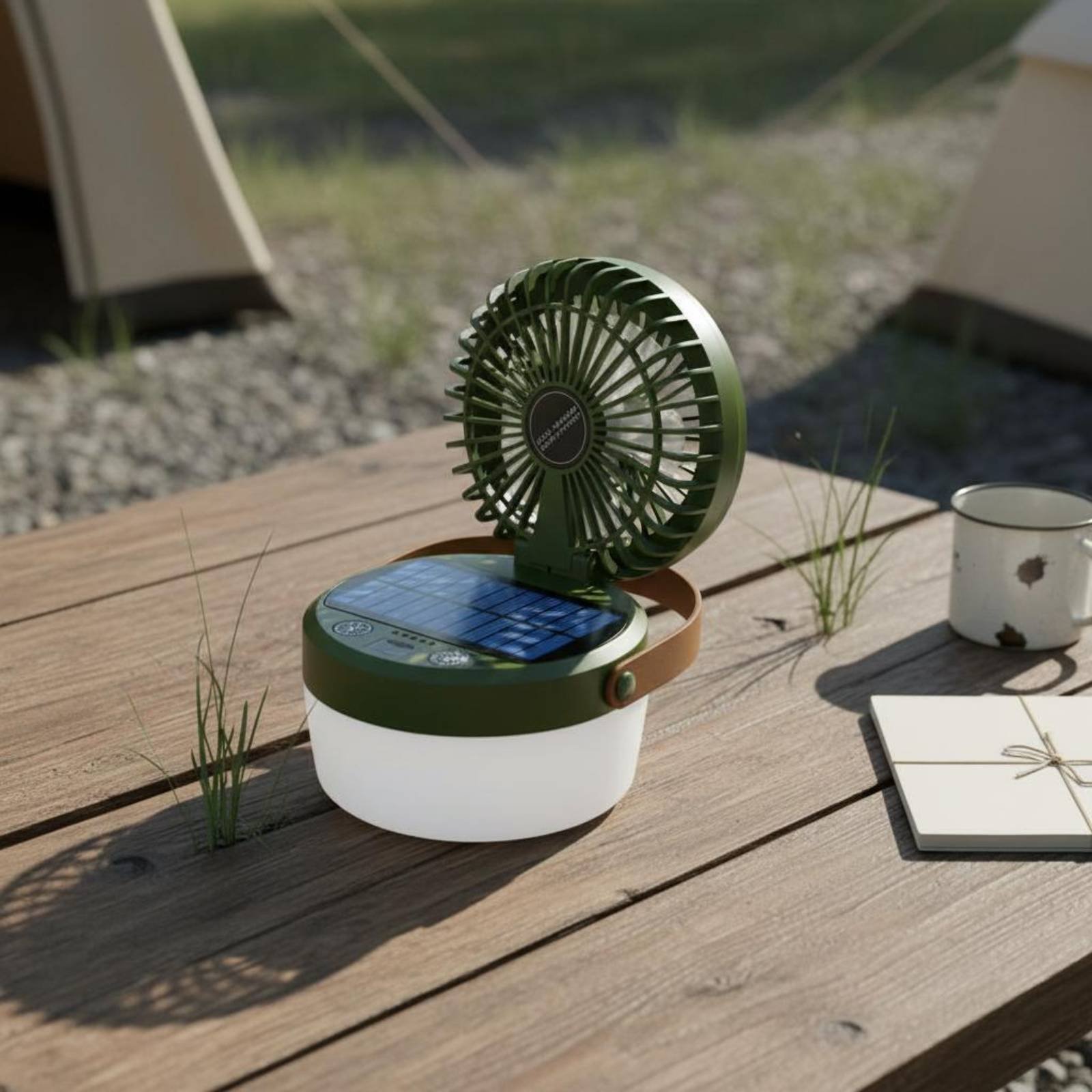 Solar Camping Fan Lantern Fold - مراجعة Camping Solar Lantern وسعره