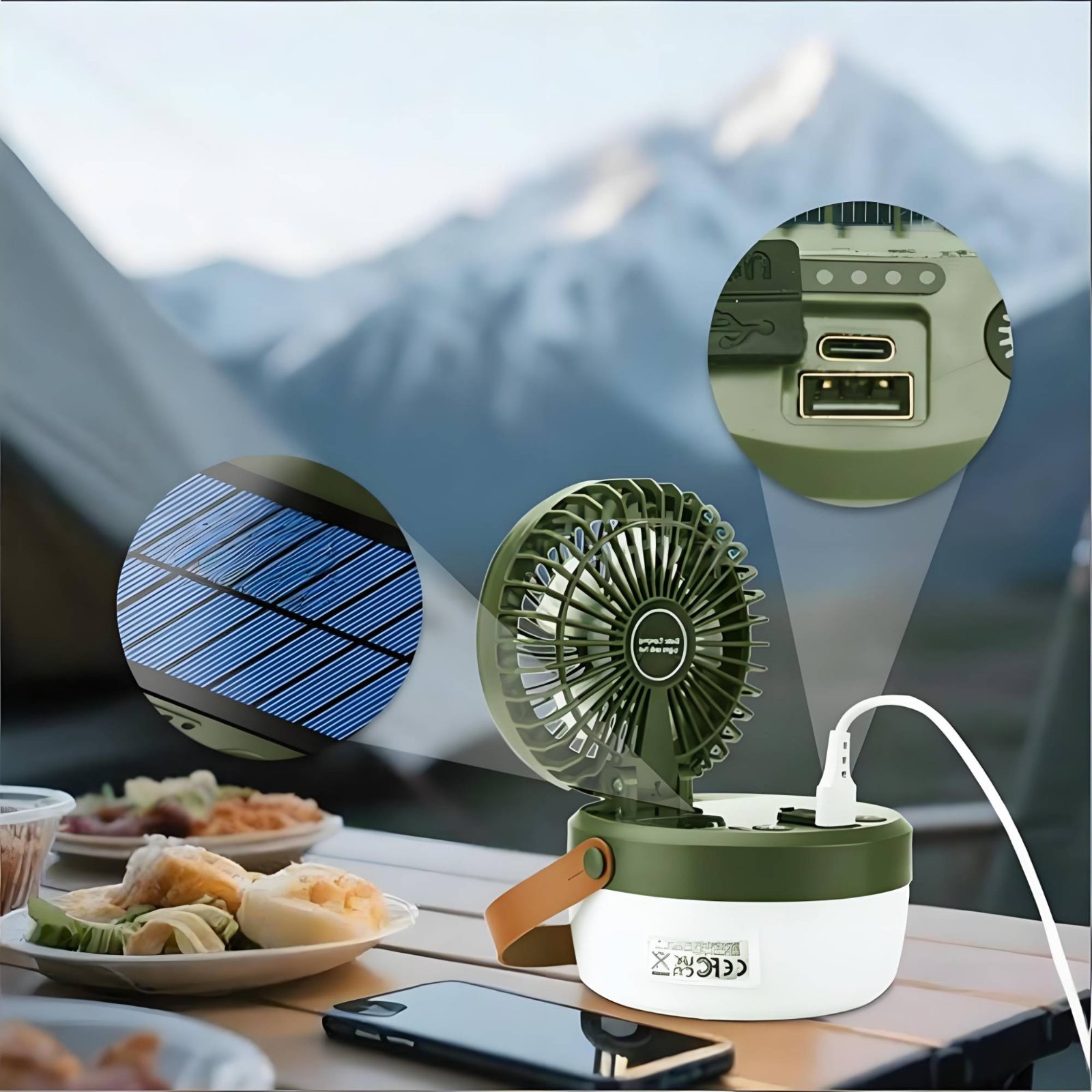 Solar Camping Fan Lantern Fold - مراجعة Camping Solar Lantern وسعره
