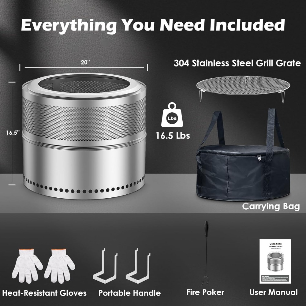 Smokeless Fire Pit Outdoor, 20 - مراجعة Outdoor Camping Fire وسعره