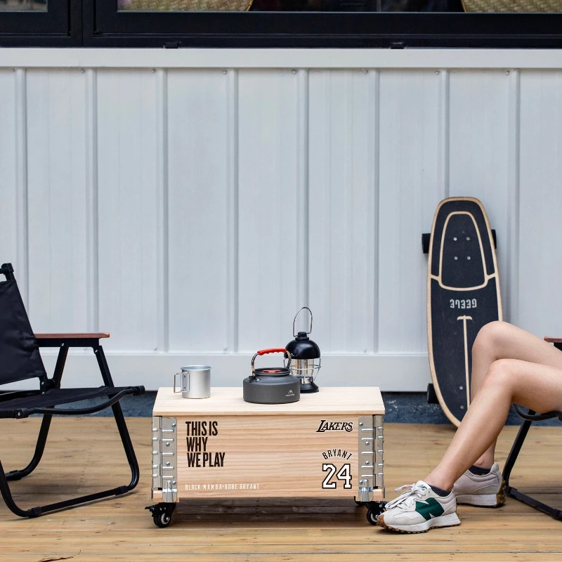 Retro solid wood coffee table  - مراجعة Outdoor Camping Table With Storage وسعره