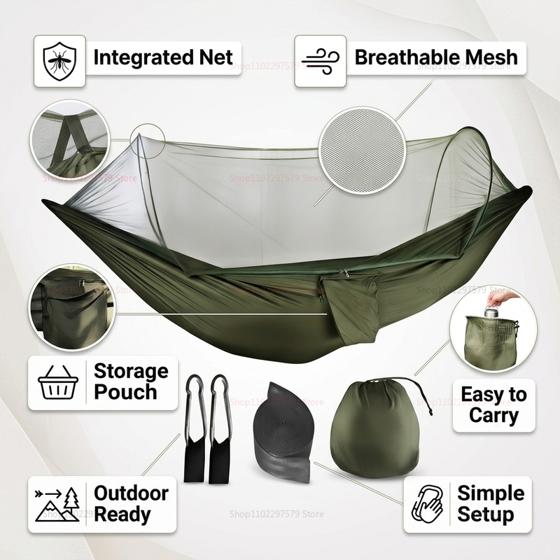 Portable outdoor camping hammo - مراجعة Outdoor Camping Mosquito Net وسعره