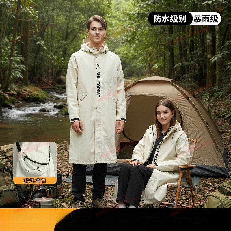 Women Long Raincoat Windproof  - مراجعة Outdoor Camping Jacket وسعره