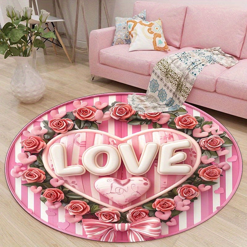 Floral Couple Round Mat, Non-S - مراجعة Outdoor Camping Decor Ideas وسعره