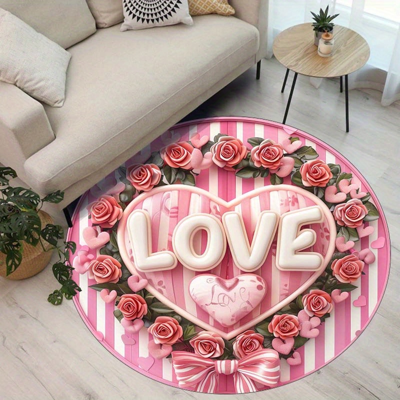Floral Couple Round Mat, Non-S - مراجعة Outdoor Camping Decor Ideas وسعره