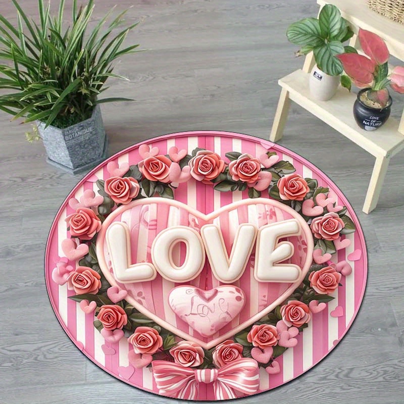 Floral Couple Round Mat, Non-S - مراجعة Outdoor Camping Decor Ideas وسعره