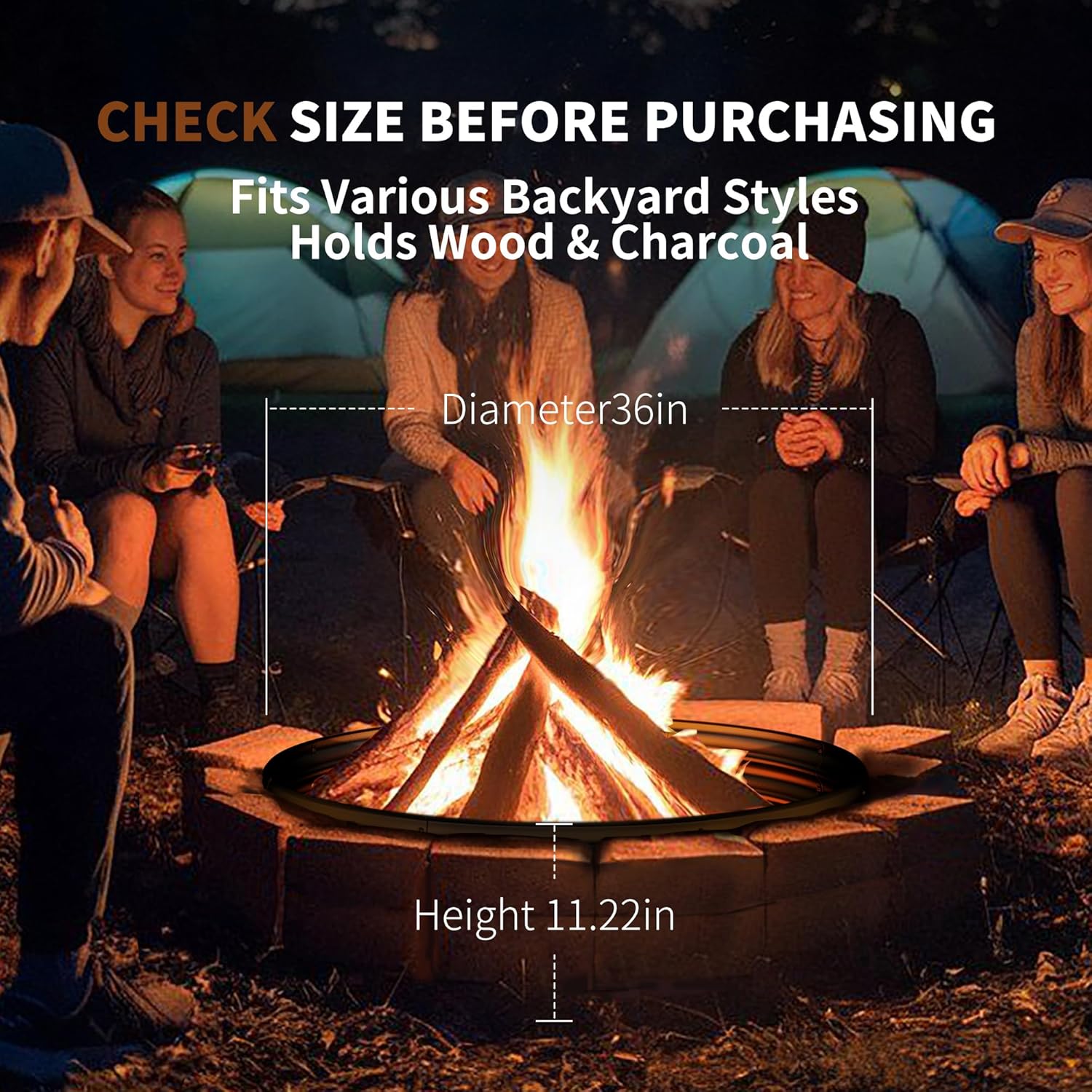 36 Inch Heavy Duty Fire Pit Ri - مراجعة Outdoor Camping Fire وسعره