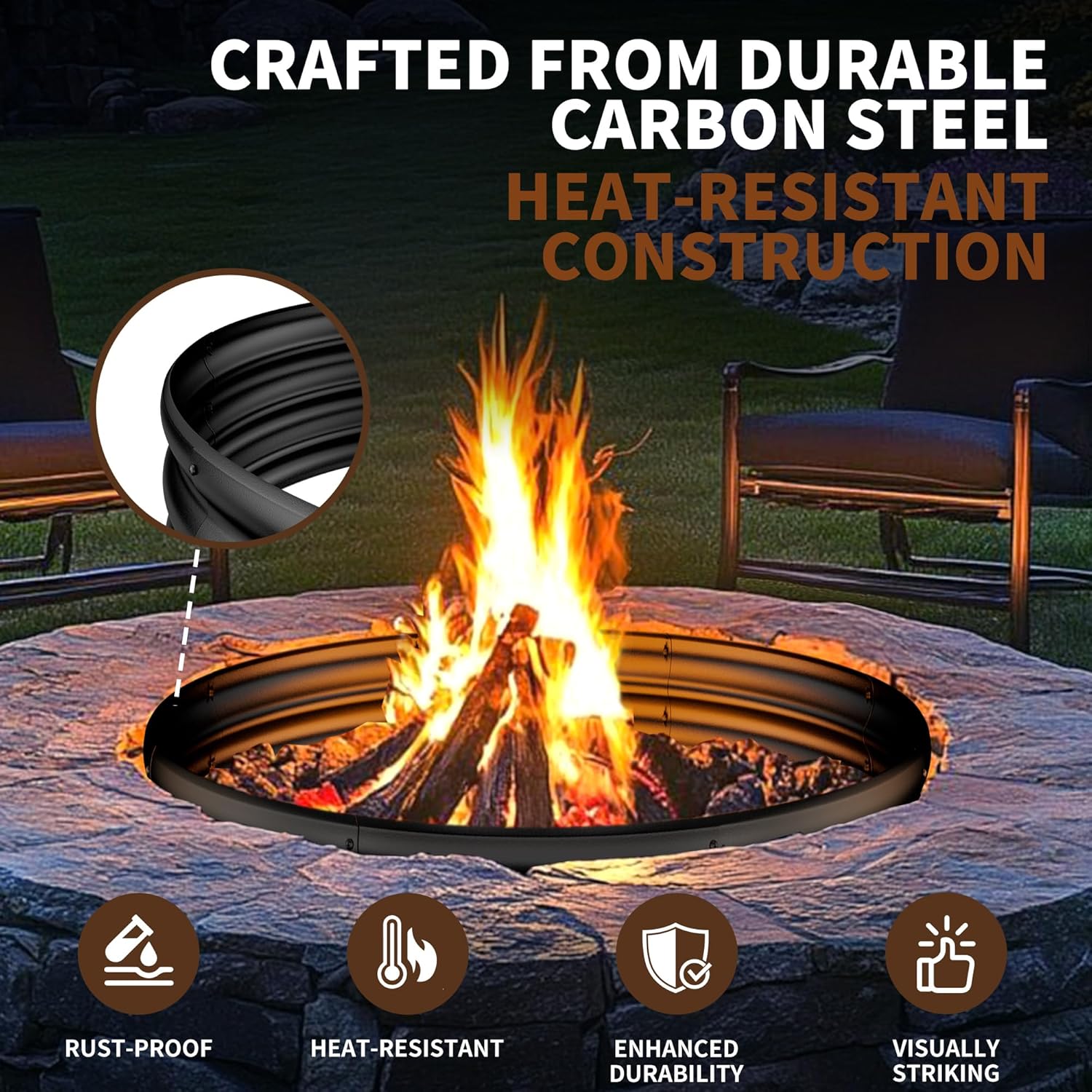 36 Inch Heavy Duty Fire Pit Ri - مراجعة Outdoor Camping Fire وسعره