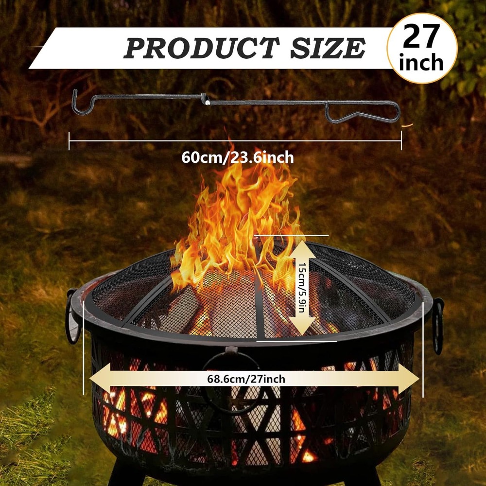 27 Inch Fire Pit Spark Screen  - مراجعة Outdoor Camping Fire وسعره
