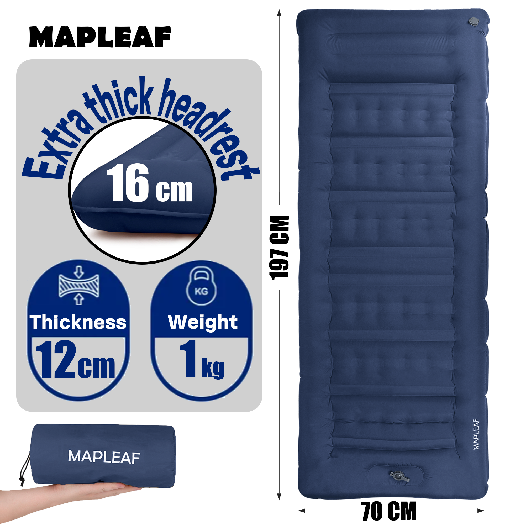 MAPLEAF 12cm Air Mattress Camp - مراجعة Outdoor Camping Carpet وسعره
