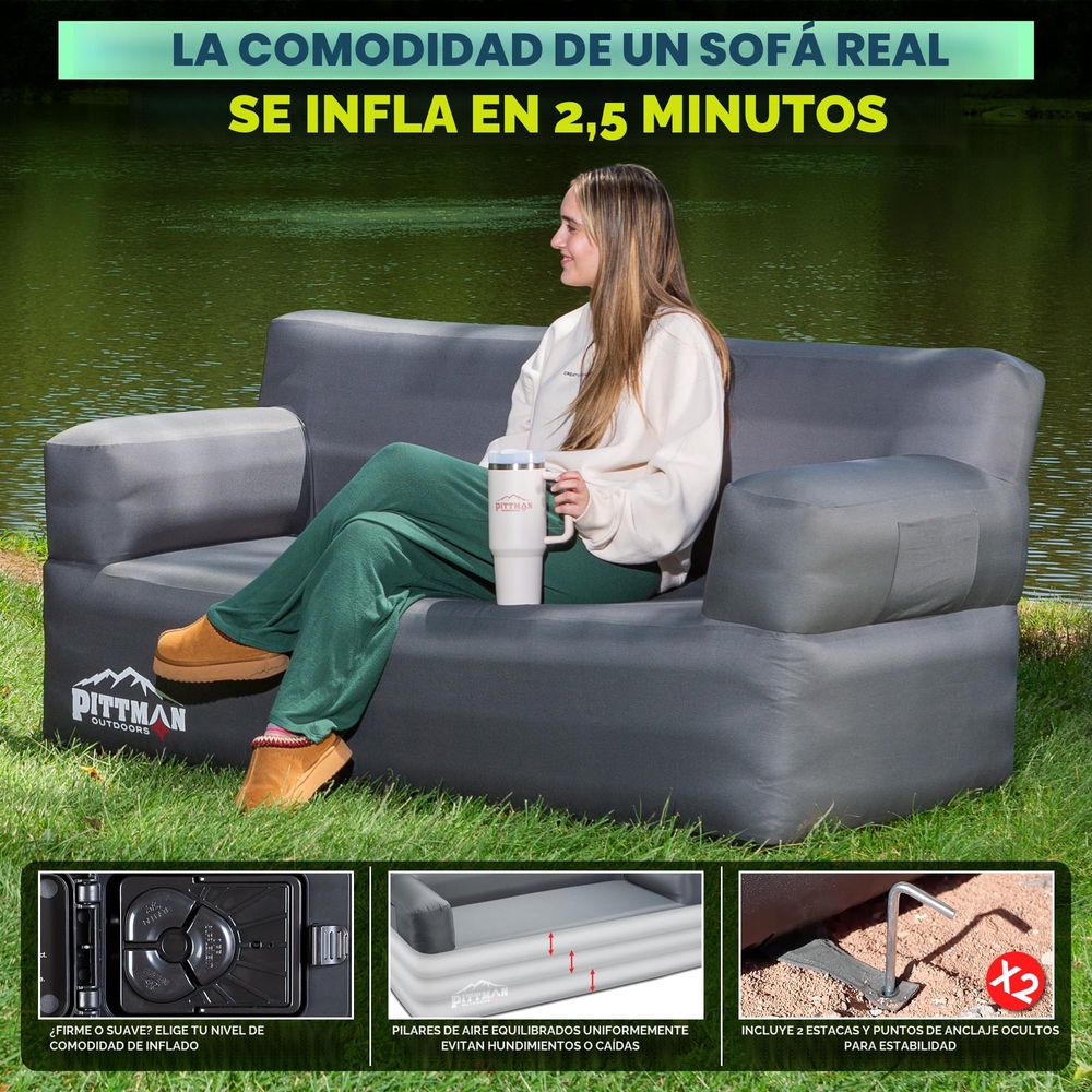 Inflatable sofa with integrate - مراجعة Camping Outdoor Or Indoor وسعره