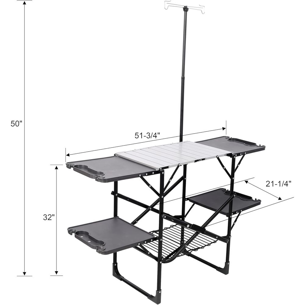 Portable Outdoor Kitchen Table - مراجعة Outdoor Camping Table With Storage وسعره