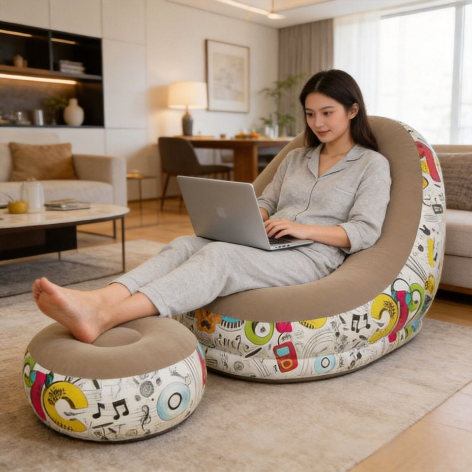 Modern Eco-flocked PVC Inflata - مراجعة Outdoor Camping Recliner وسعره