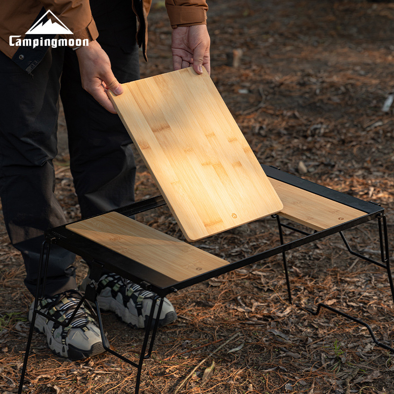 CK-P25 - Unit of Bamboo and Wo - مراجعة Outdoor Camping Table With Storage وسعره
