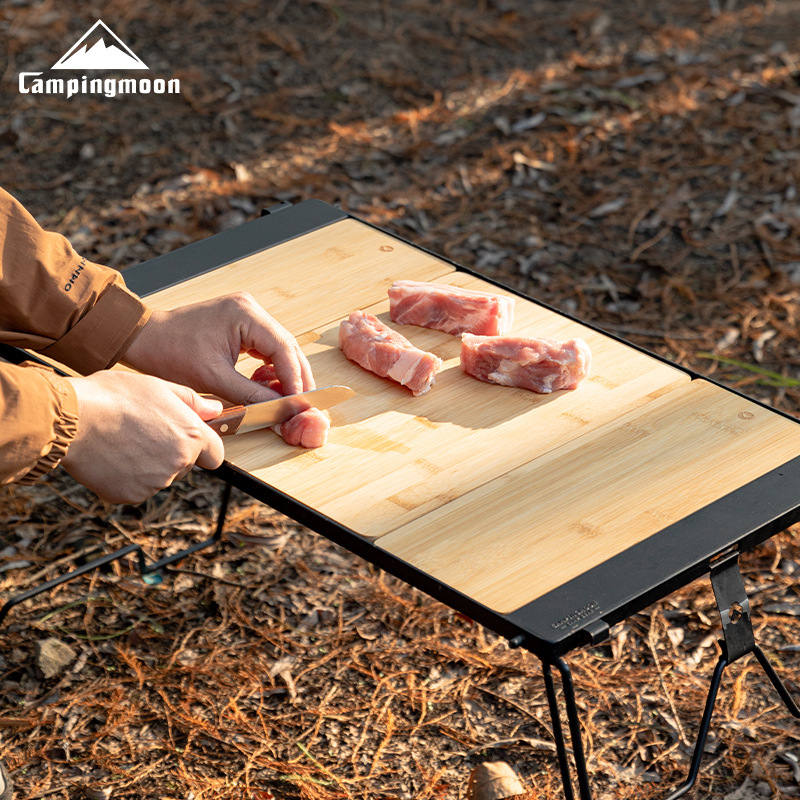 CK-P25 - Unit of Bamboo and Wo - مراجعة Outdoor Camping Table With Storage وسعره